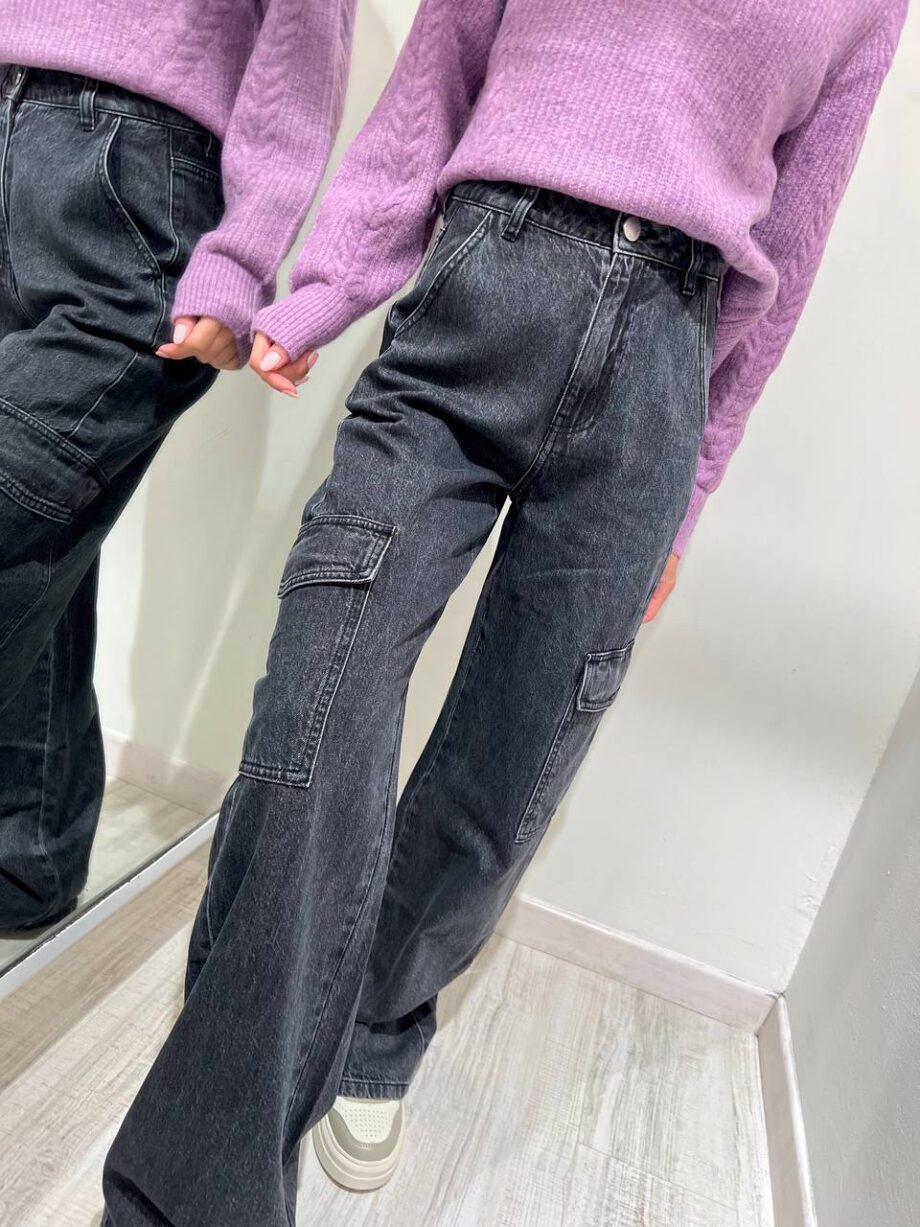 Shop Online Jeans cargo grigio sfumato Suncoo