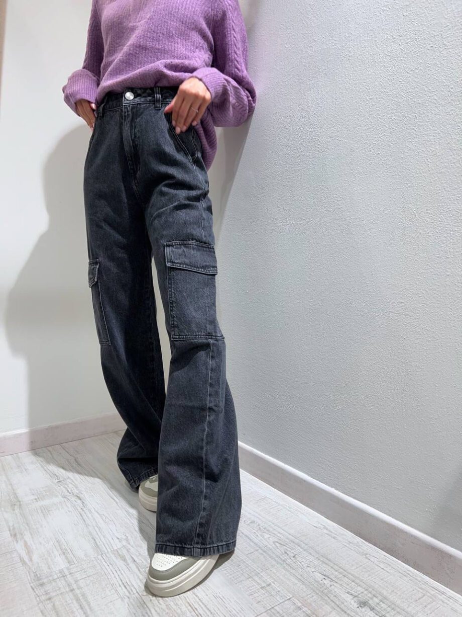 Shop Online Jeans cargo grigio sfumato Suncoo