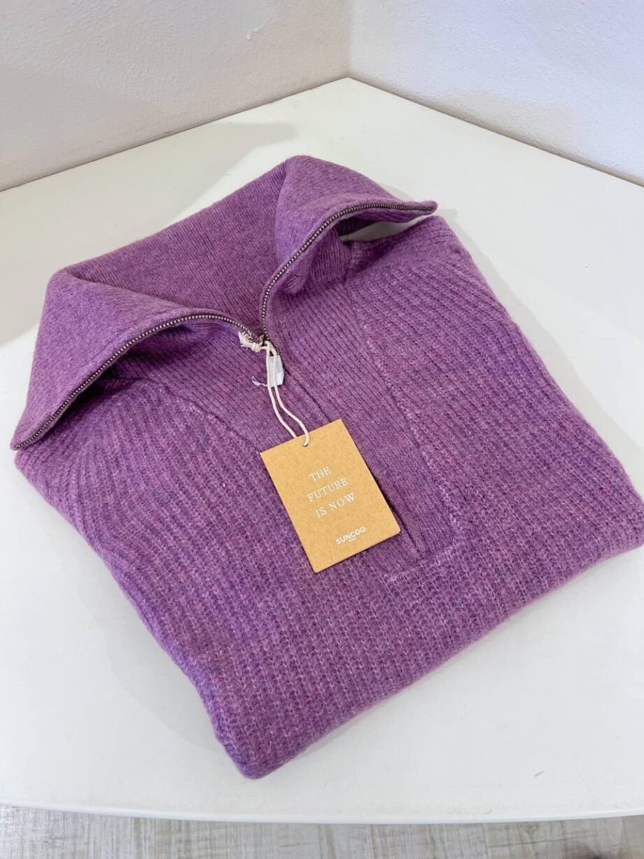 Shop Online Maglione lilla con zip Suncoo