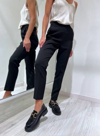 Shop Online Pantalone a sigaretta piega nero Vicolo