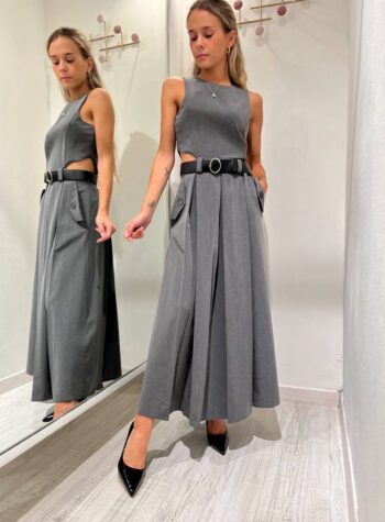 Shop Online Vestito lungo grigio cut out Vicolo