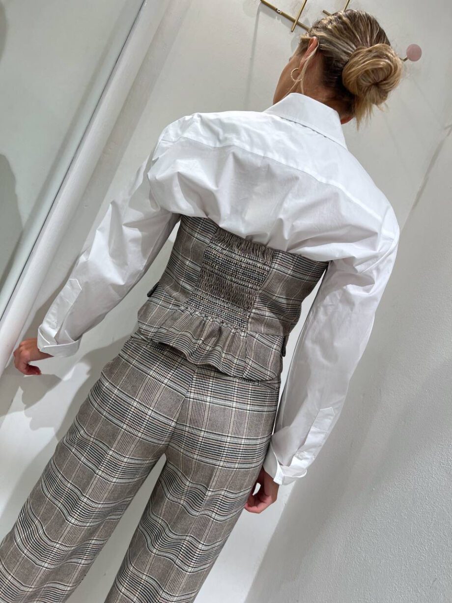 Shop Online Top corsetto a quadri tortora Vicolo
