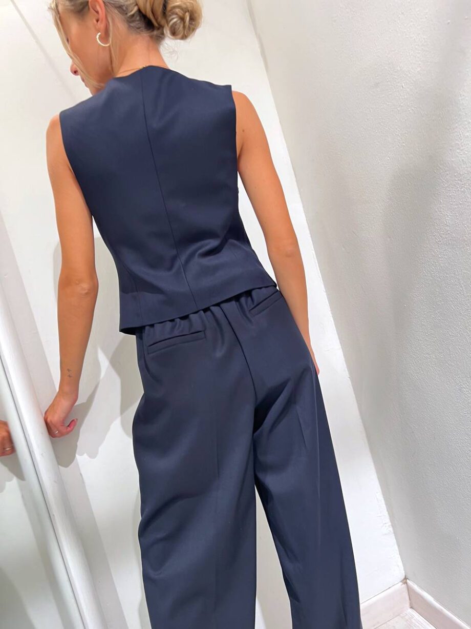 Shop Online Pantalone palazzo blu con cintura HaveOne