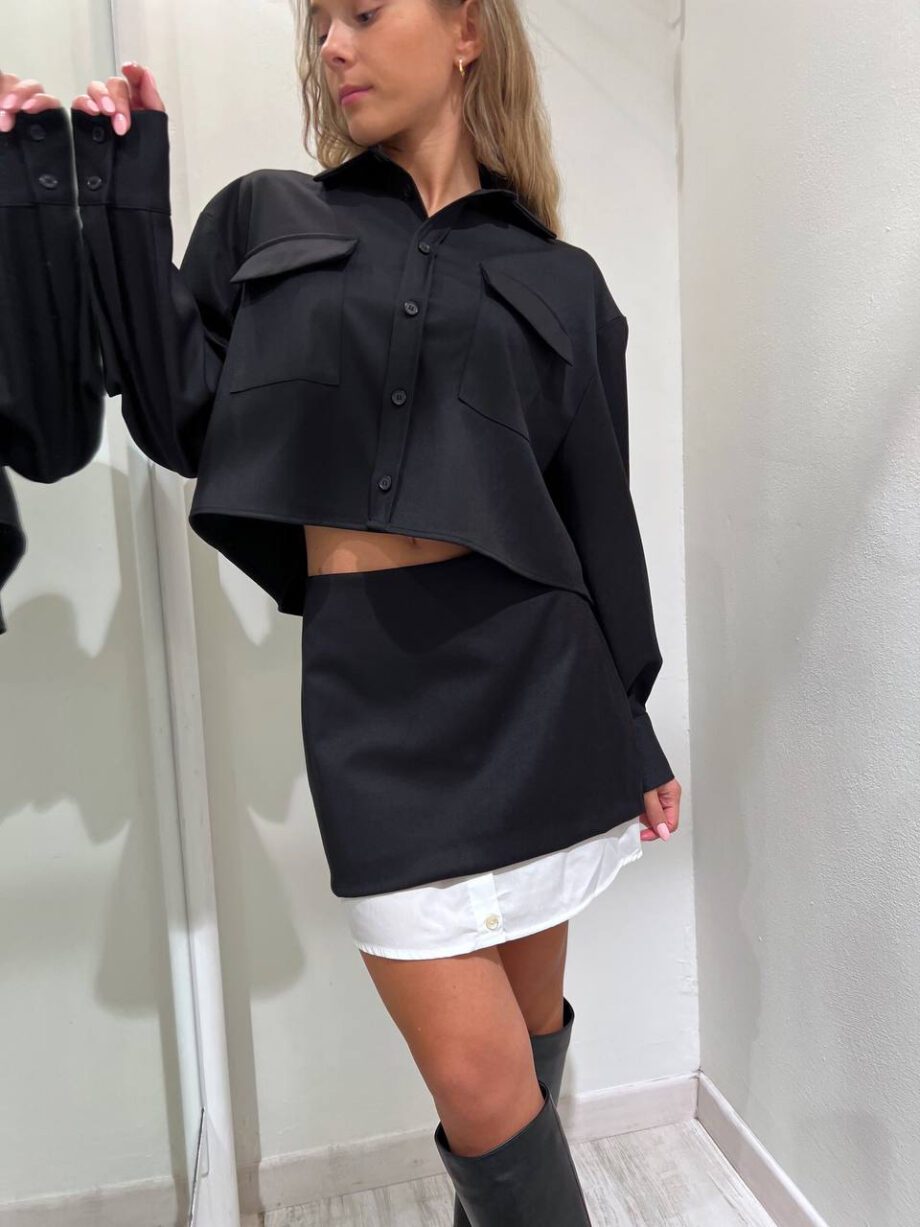 Shop Online Minigonna nera fondo camicia Vicolo