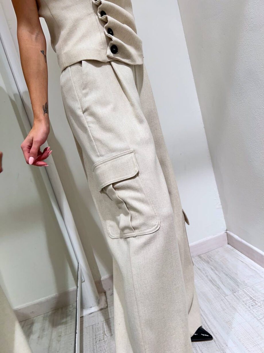 Shop Online Pantalone palazzo cargo burro Souvenir