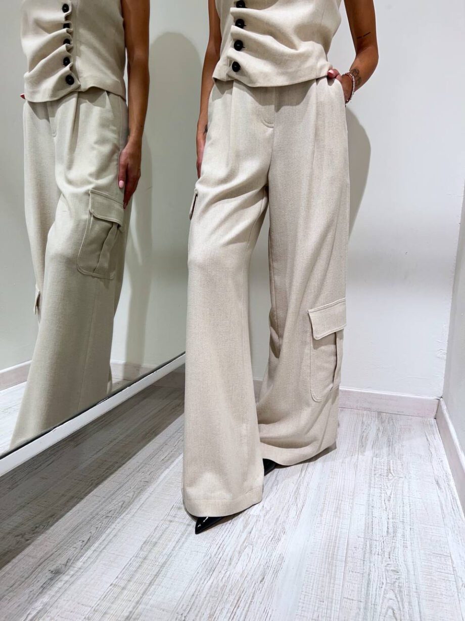 Shop Online Pantalone palazzo cargo burro Souvenir