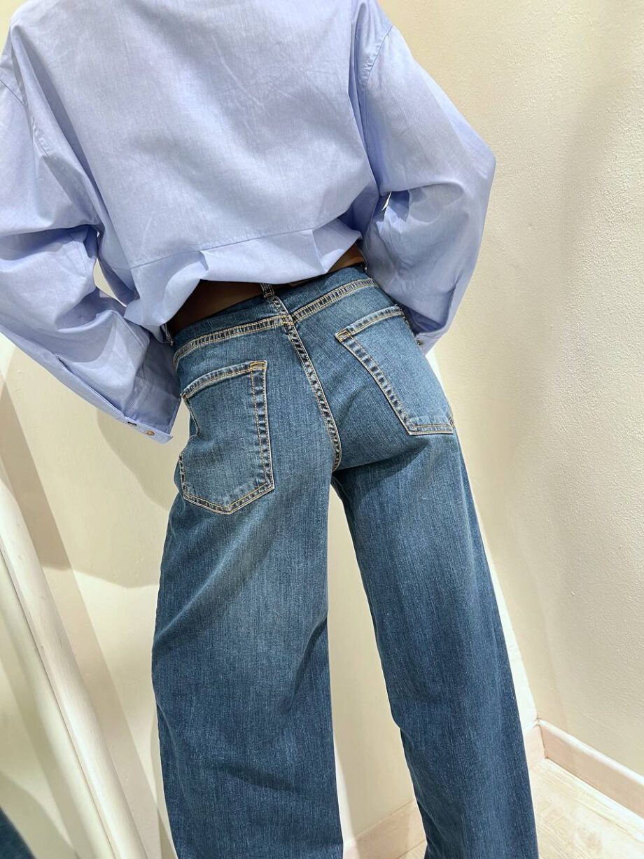 Shop Online Jeans scuro palazzo con cintura Souvenir