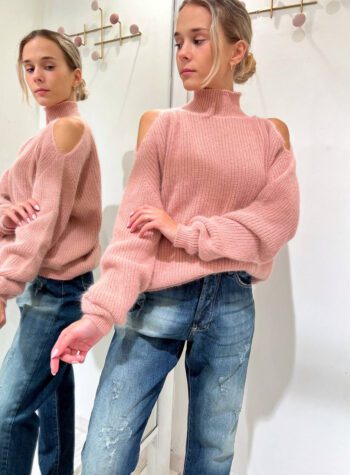 Shop Online Maglione rosa cut out in angora Souvenir