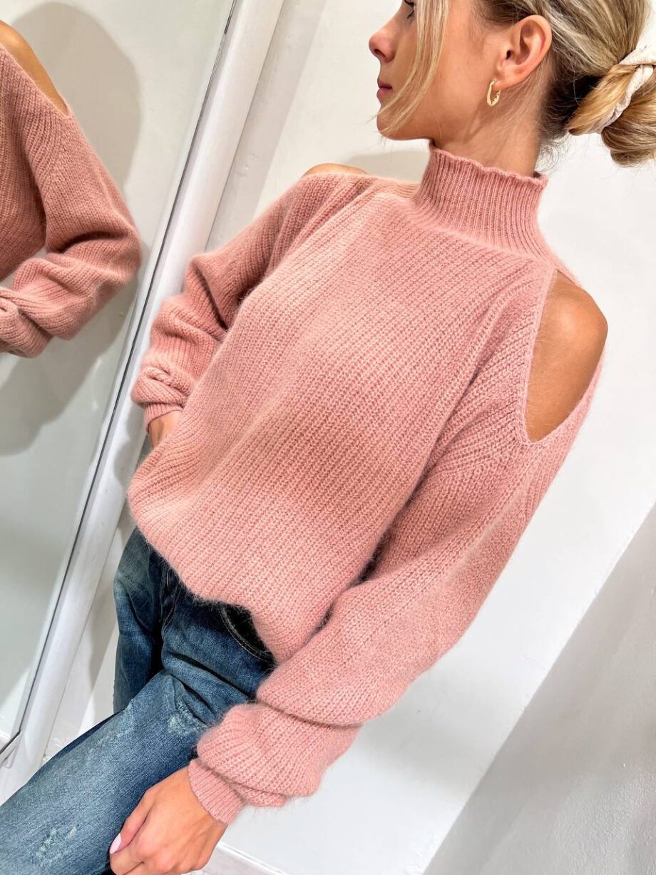 Shop Online Maglione rosa cut out in angora Souvenir