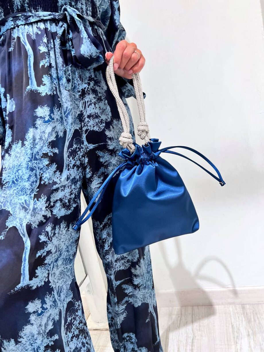 Shop Online Borsa mini Aragonite blu in raso Twentyfourhaitch