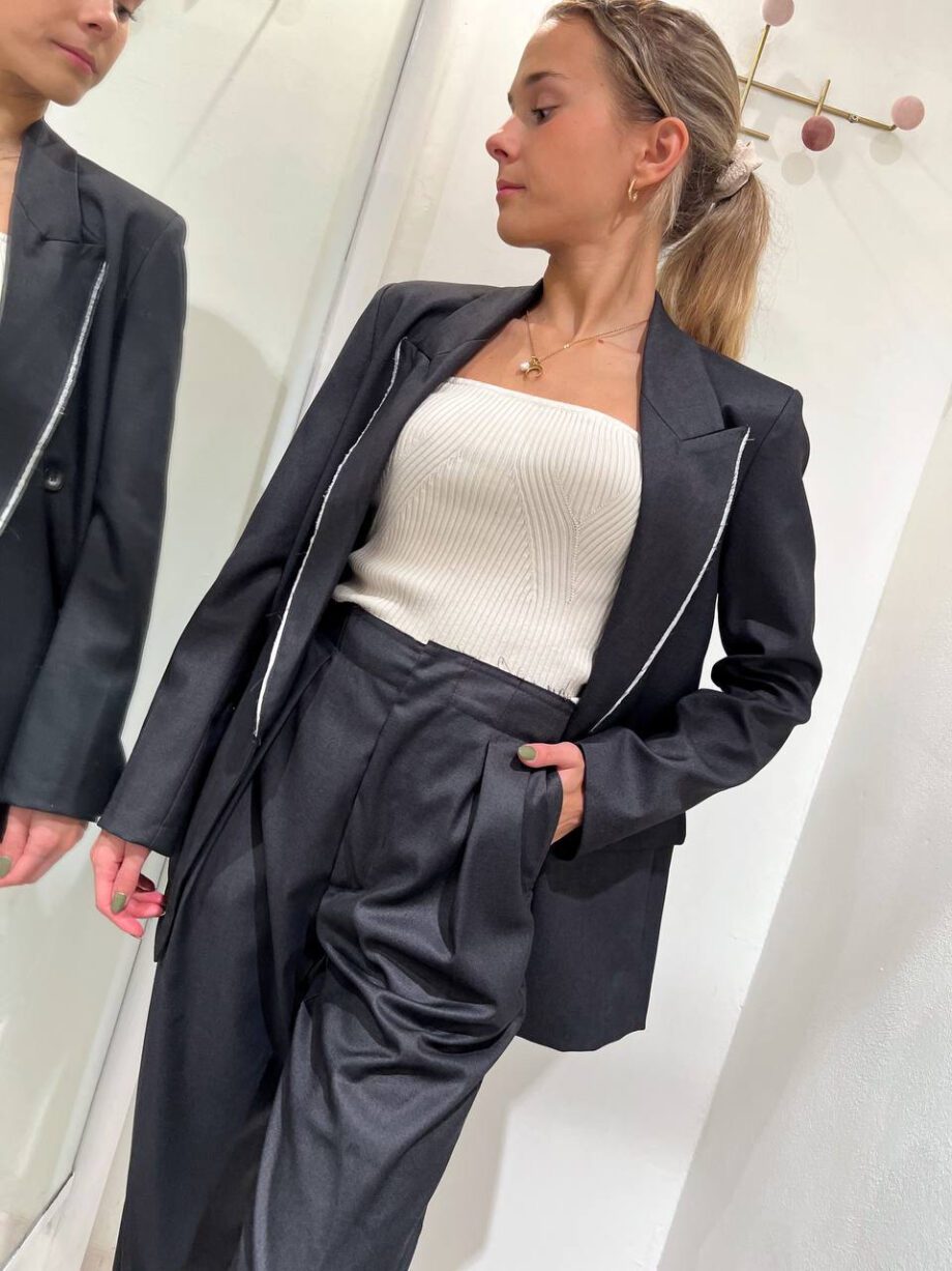 Shop Online Blazer doppiopetto grigio taglio vivo Vicolo