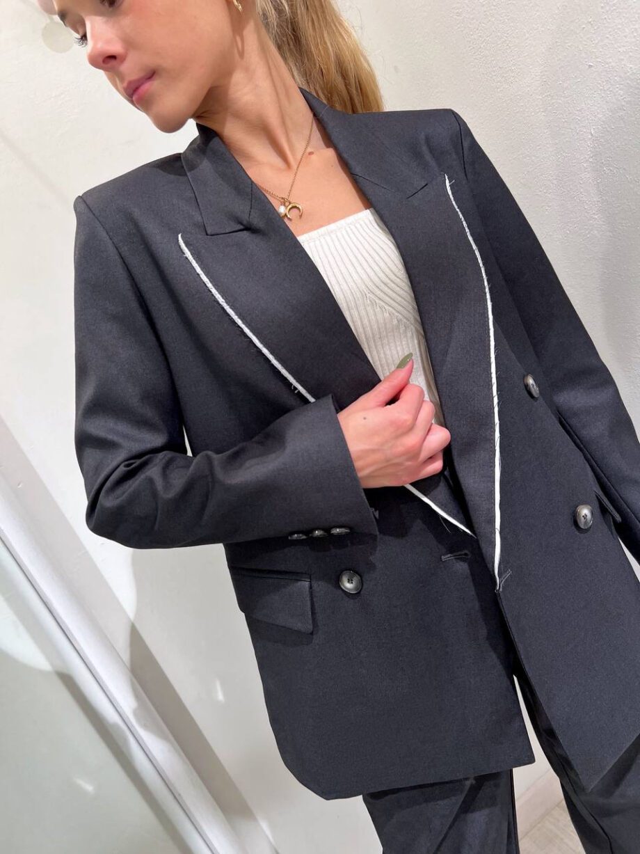 Shop Online Blazer doppiopetto grigio taglio vivo Vicolo