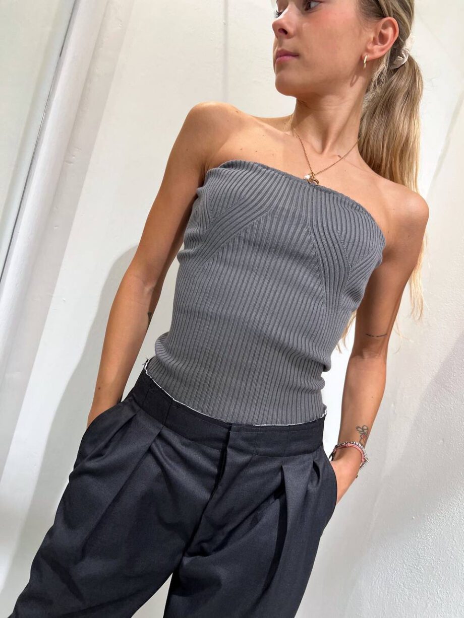 Shop Online Top bustier in maglia grigio Vicolo