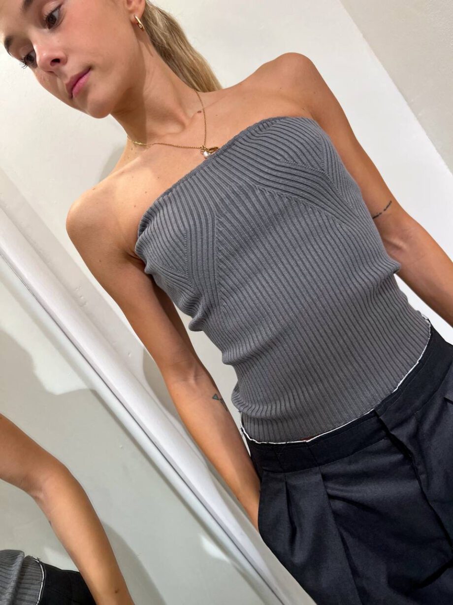 Shop Online Top bustier in maglia grigio Vicolo