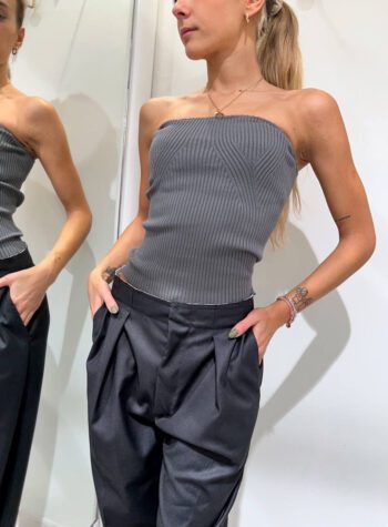 Shop Online Top bustier in maglia grigio Vicolo