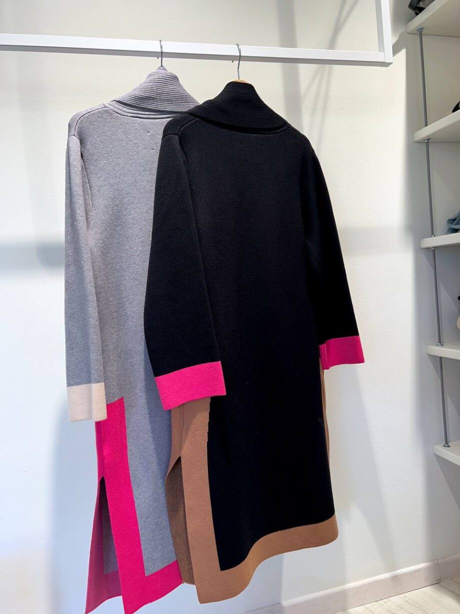 Shop Online Cappotto in maglia grigio frange Vicolo