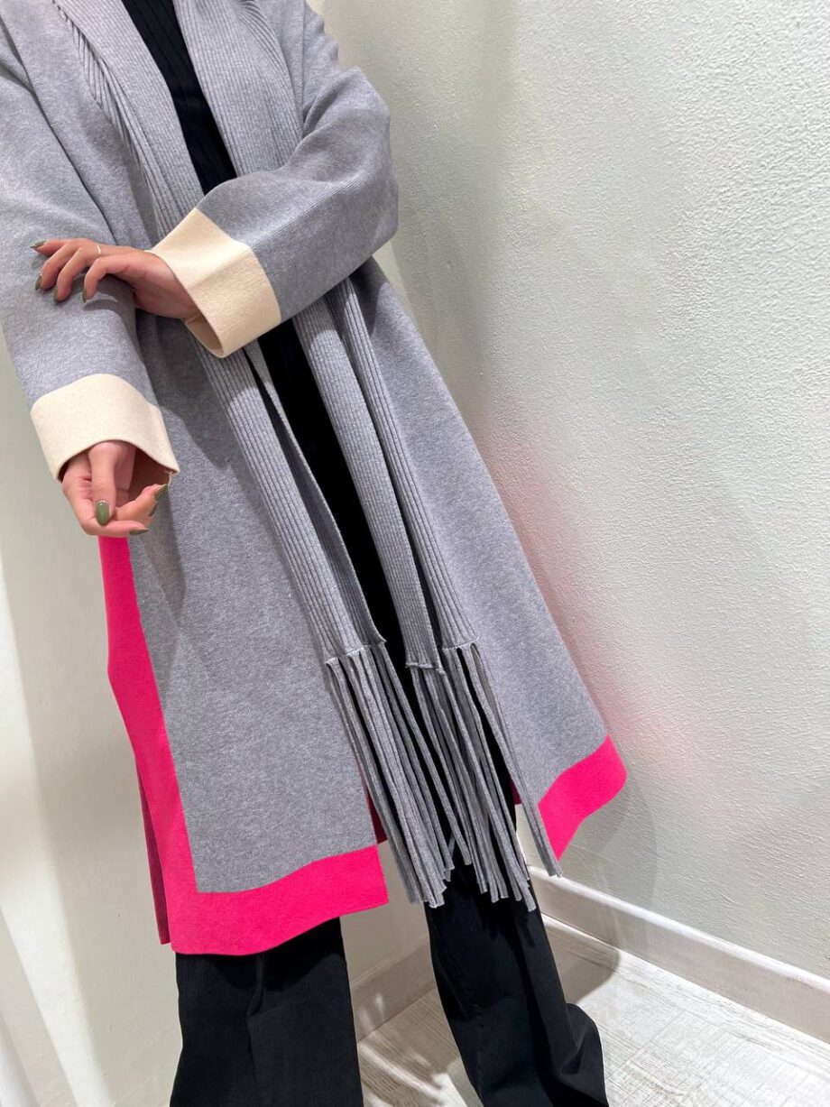 Shop Online Cappotto in maglia grigio frange Vicolo