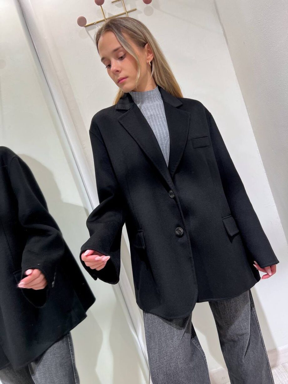 Shop Online Cappotto corto ovetto nero Vicolo