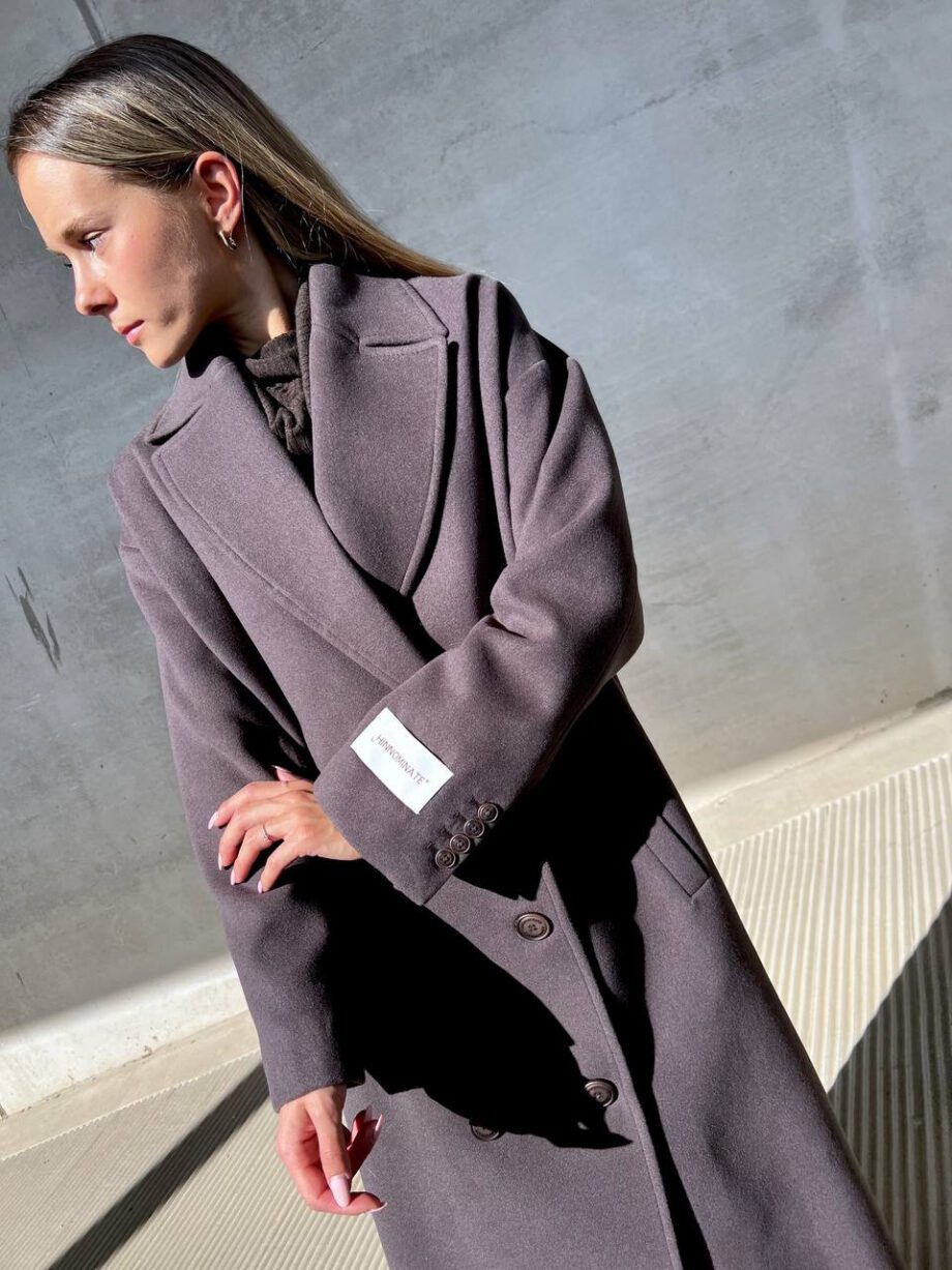 Shop Online Cappotto lungo doppiopetto moro Hinnominate