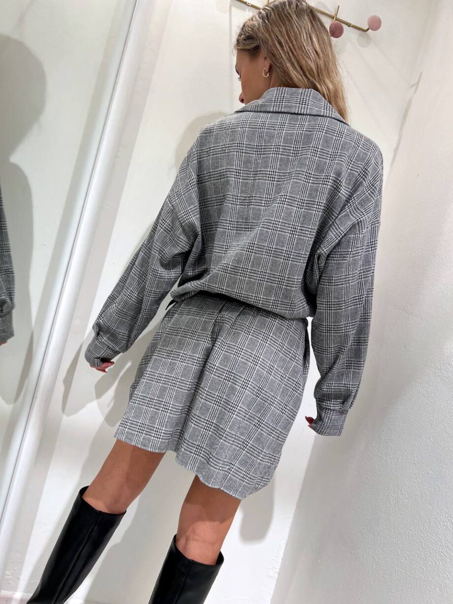 Shop Online Vestito camicia grigio a quadri HaveOne