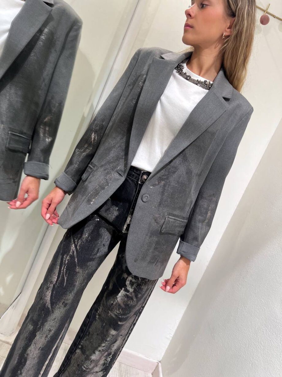 Shop Online Blazer grigio spalmato Souvenir