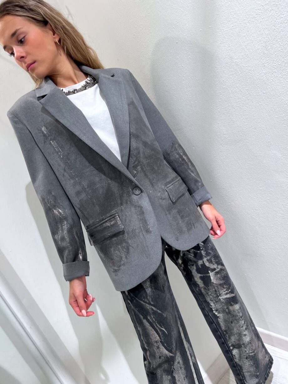 Shop Online Blazer grigio spalmato Souvenir