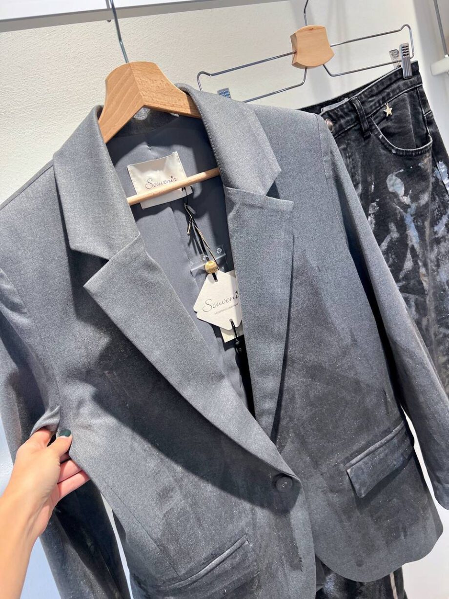 Shop Online Blazer grigio spalmato Souvenir