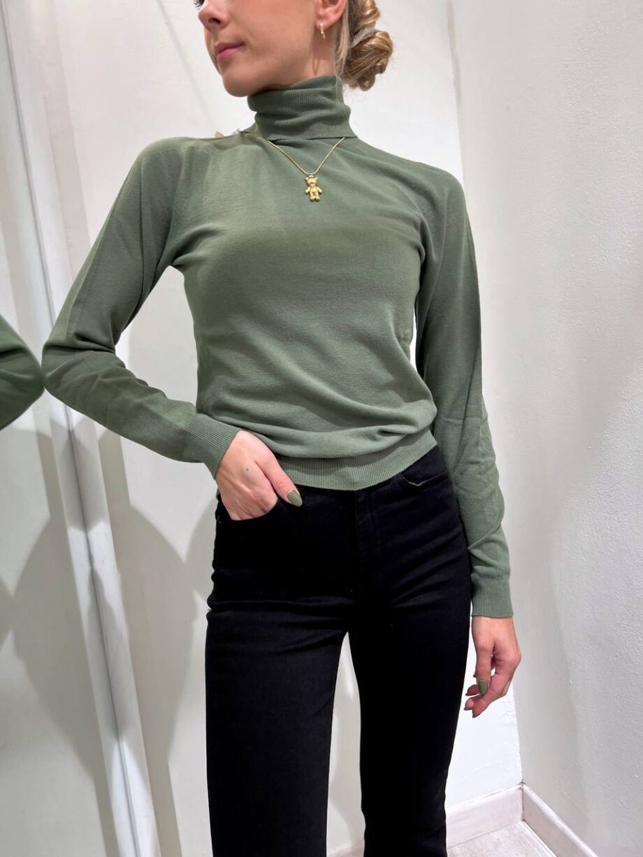 Shop Online Dolcevita rasato verde militare collo alto Kontatto