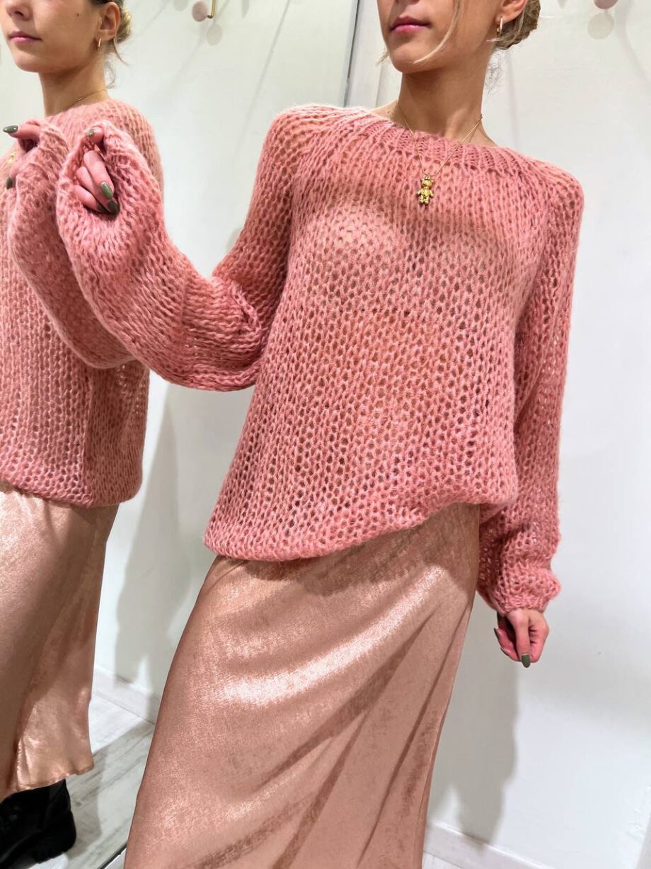 Shop Online Maglione traforato rosa Vicolo