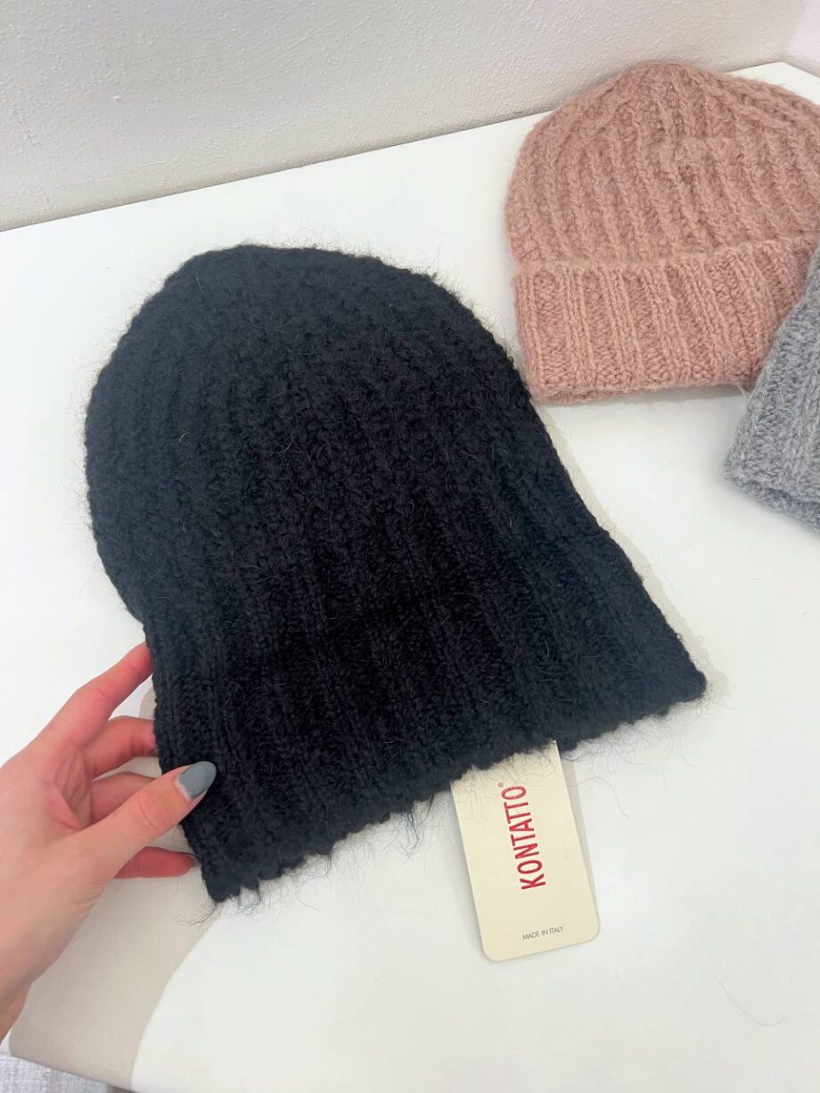 Shop Online Cappello cuffia nero con rovescia Kontatto