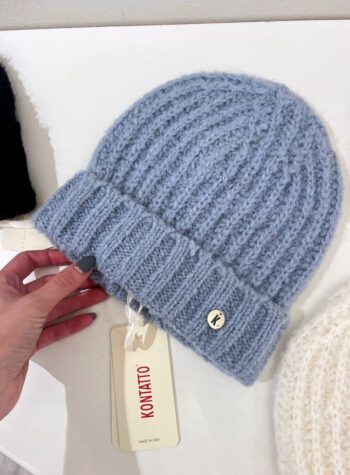 Shop Online Cappello cuffia azzurro con rovescia Kontatto