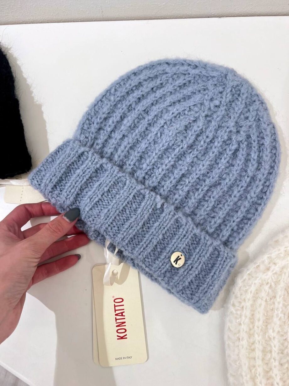 Shop Online Cappello cuffia azzurro con rovescia Kontatto