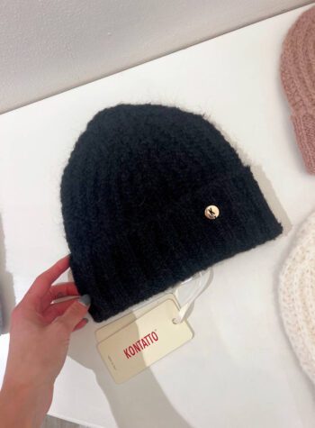 Shop Online Cappello cuffia nero con rovescia Kontatto