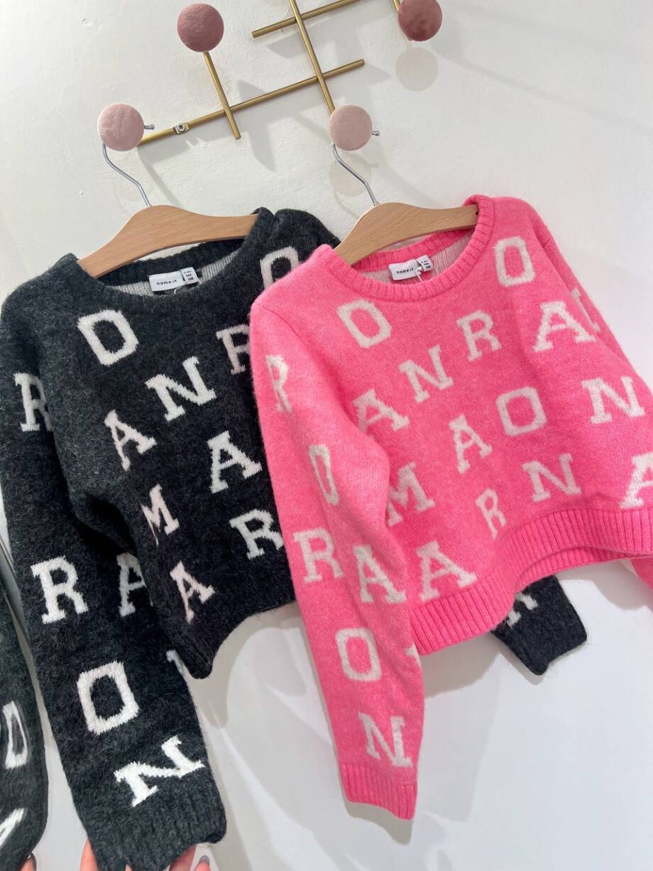 Shop Online Maglione rosa con lettere Name it