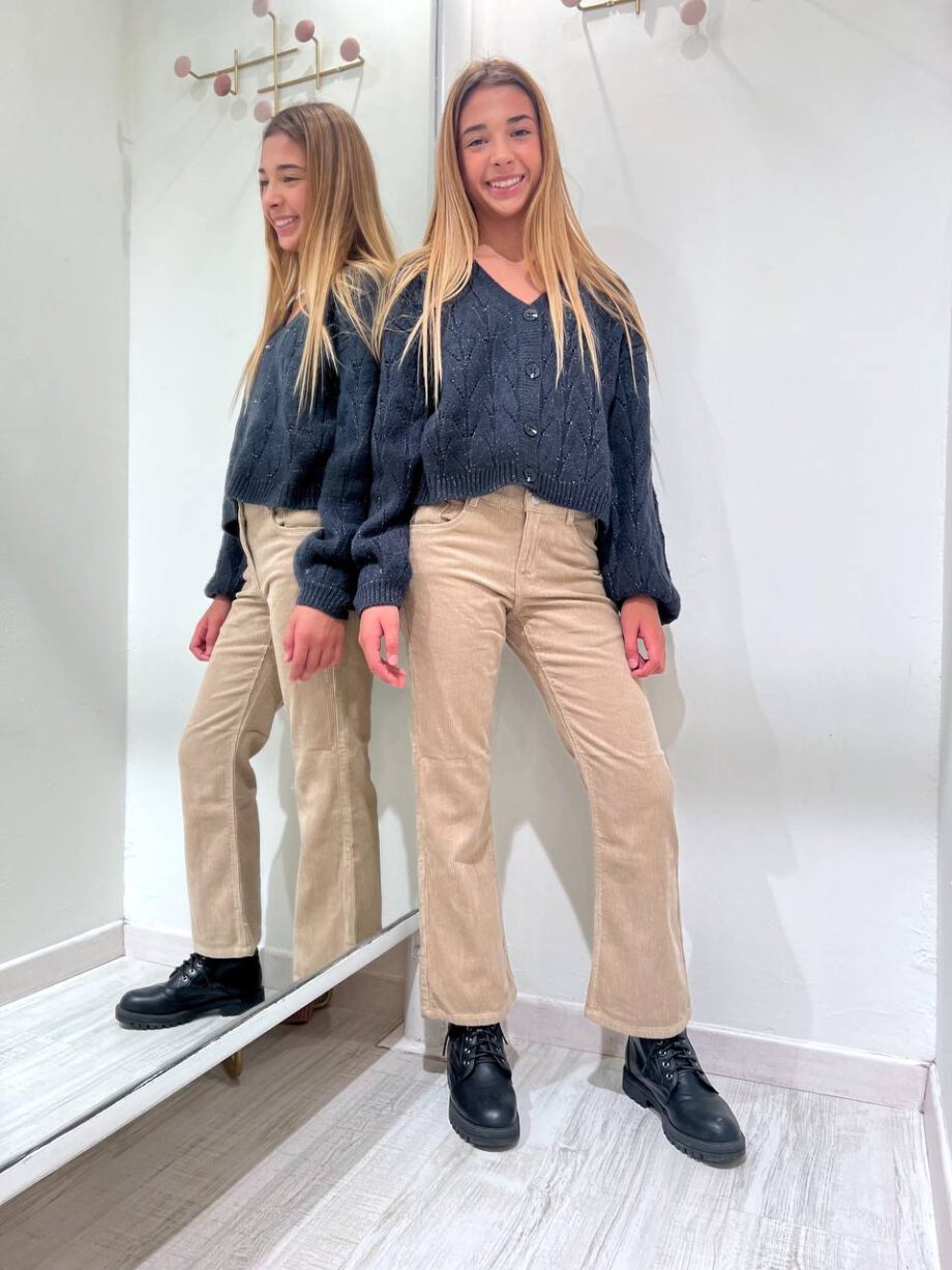 Shop Online Pantalone dritto beige in velluto Name it