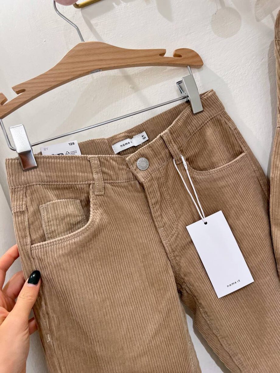 Shop Online Pantalone dritto beige in velluto Name it