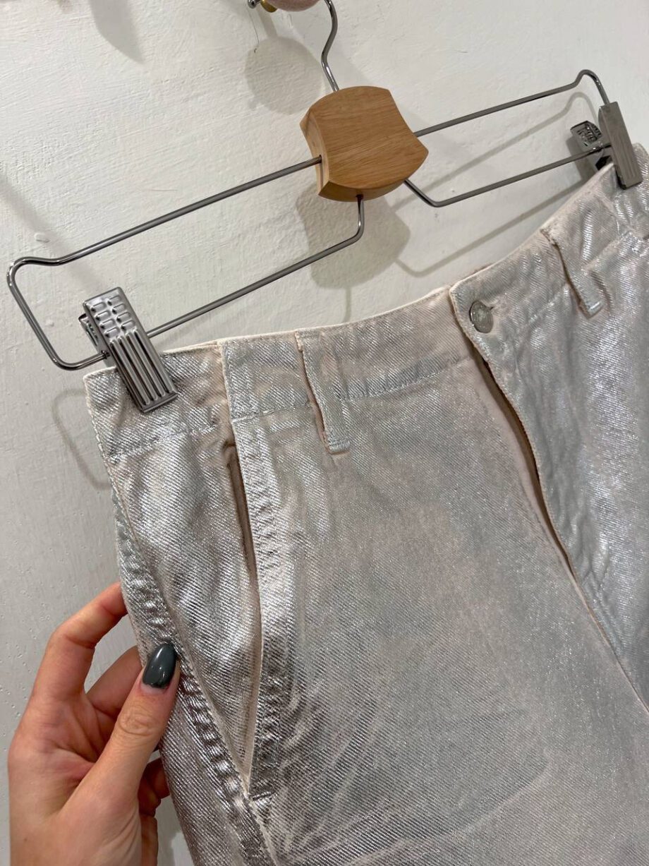 Shop Online Pantalone a palloncino argento laminato Vicolo