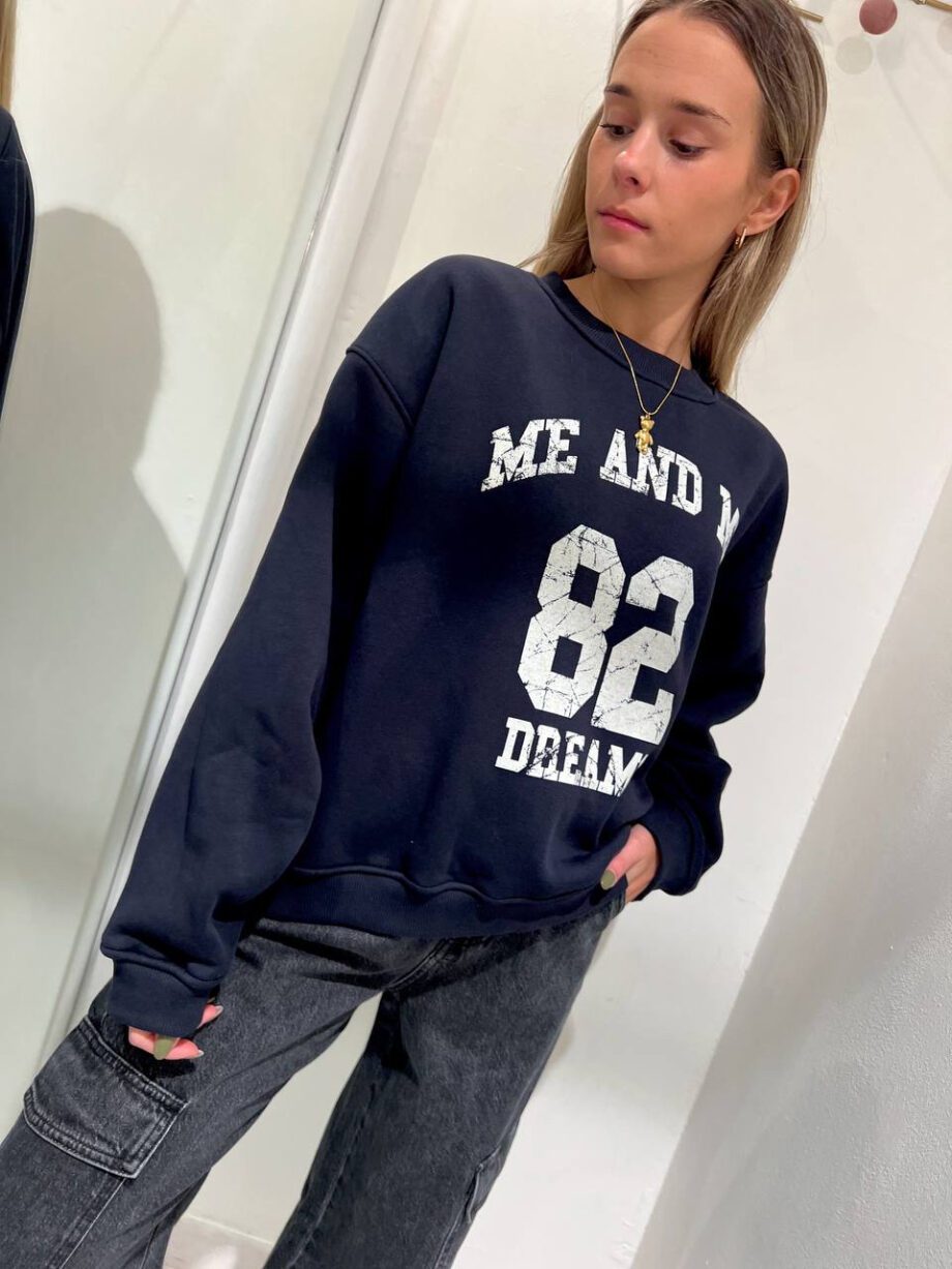 Shop Online Felpa oversize Dreams blu Vicolo