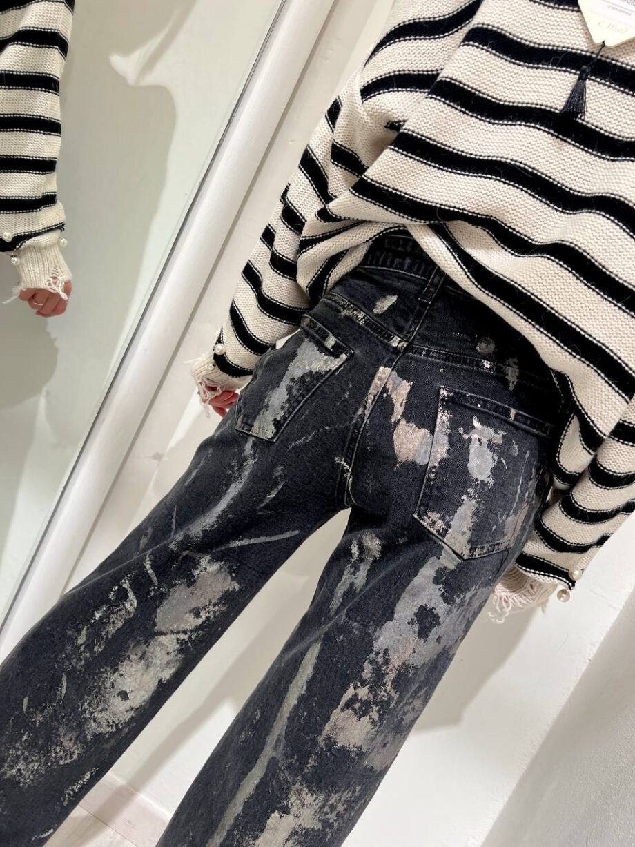 Shop Online Jeans grigio palazzo corto spalmato Souvenir