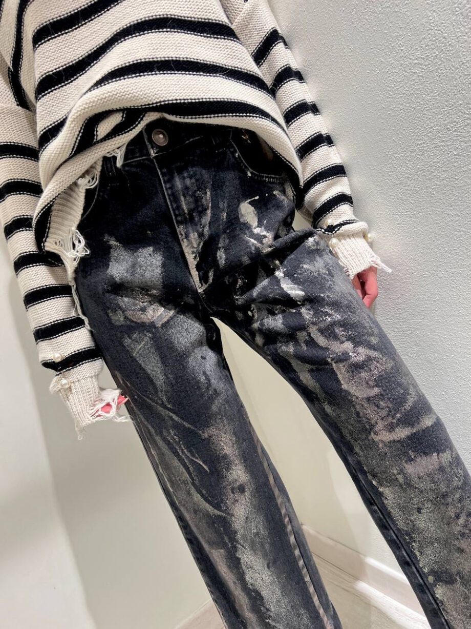 Shop Online Jeans grigio palazzo corto spalmato Souvenir
