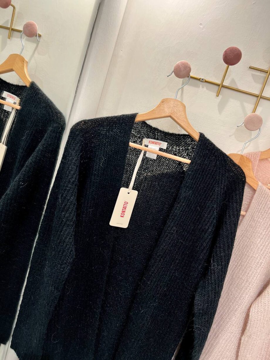 Shop Online Cardigan aperto tortora in lana Kontatto