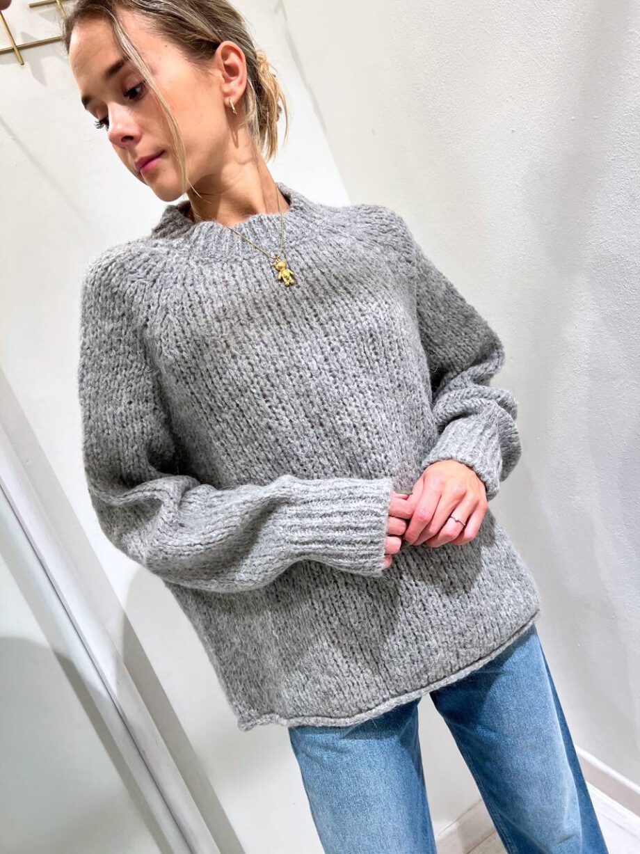 Shop Online Maglione over scollo cratere grigio Kontatto