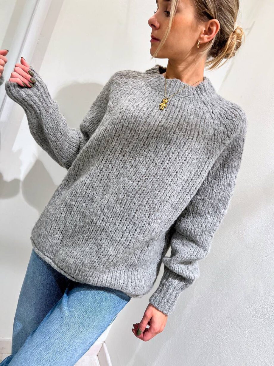 Shop Online Maglione over scollo cratere grigio Kontatto