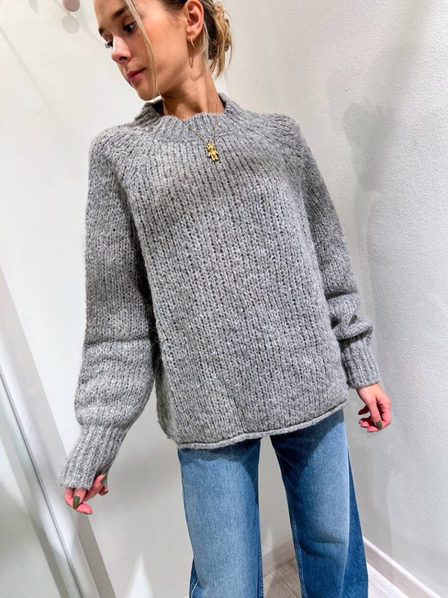 Shop Online Maglione over scollo cratere grigio Kontatto