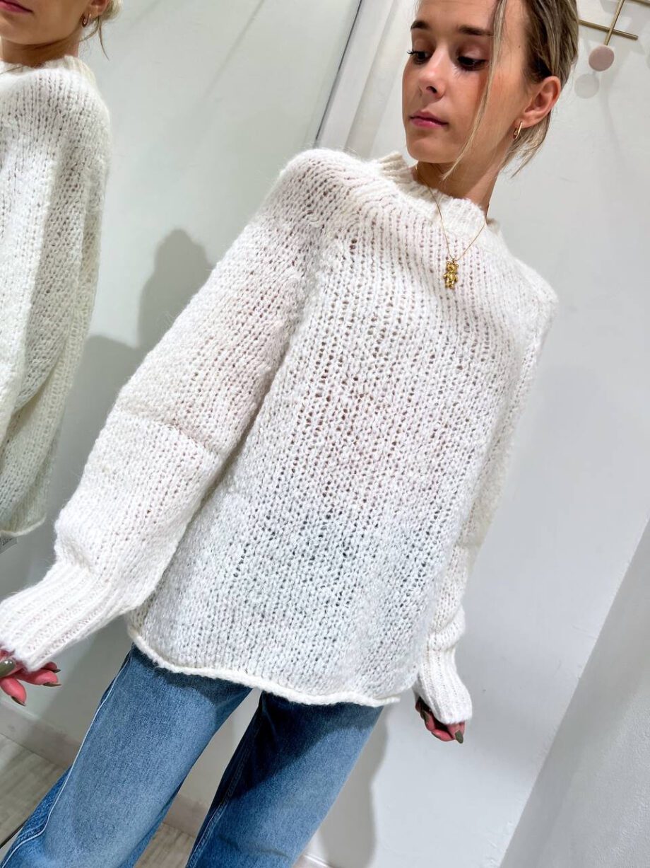 Shop Online Maglione over scollo cratere bianco Kontatto