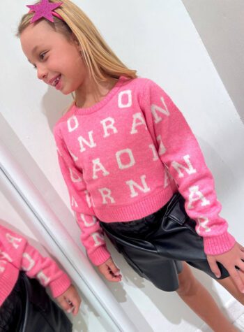 Shop Online Maglione rosa con lettere Name it
