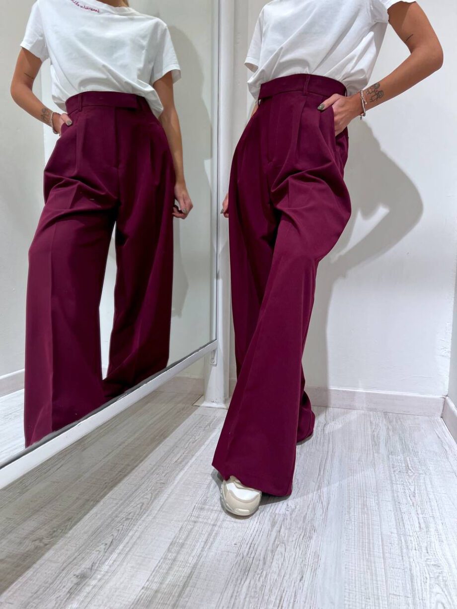 Shop Online Pantalone wide leg vinaccia Vicolo