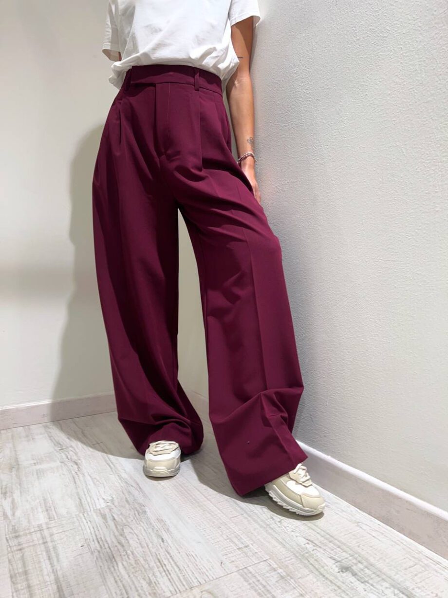 Shop Online Pantalone wide leg vinaccia Vicolo