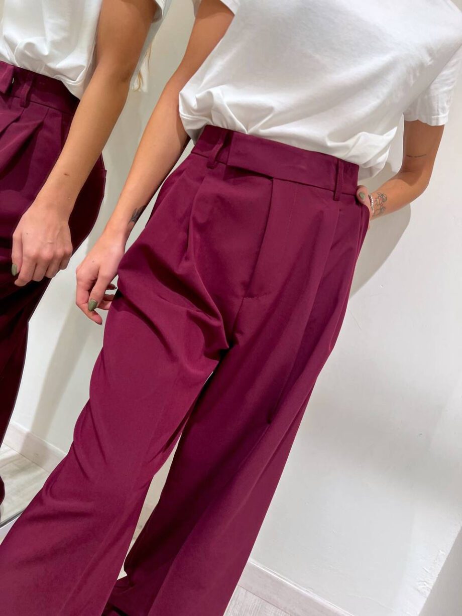 Shop Online Pantalone wide leg vinaccia Vicolo