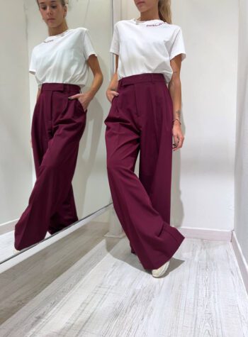 Shop Online Pantalone wide leg vinaccia Vicolo